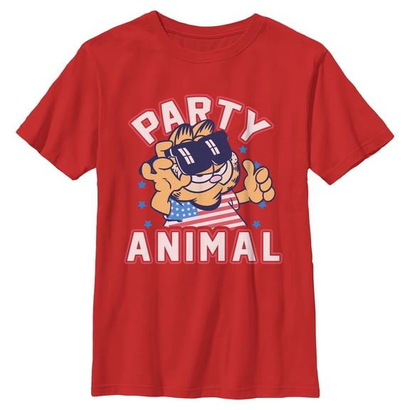 Boys Garfield Cat Party Animal T Shirt