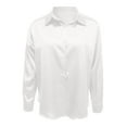 thumbnail image 4 of zaveiop Satin Blouses for Women Casual Long Sleeve Button Down Silk Shirts Dressy Business Work Tunic Top (White, XXL), 4 of 5