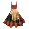 thumbnail image 3 of Womens Halloween Dress Skeleton Spider Square Neck Spaghetti Strap Funny Dress Pumpkin Skull Sleeveless Vintage Midi Dress XL, 3 of 3