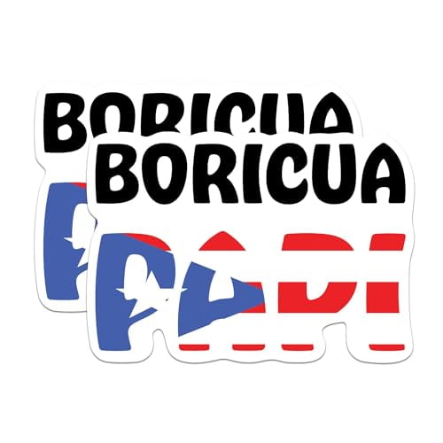 (2 Pack) Boricua Papi Puerti Rican Flag Stickers - Puerto Rican Pride - 5 Inches On Longest Side - Premium Vinyl - for Cars, Trucks, Skateboards, Laptops - Made in USA - BMCS0800