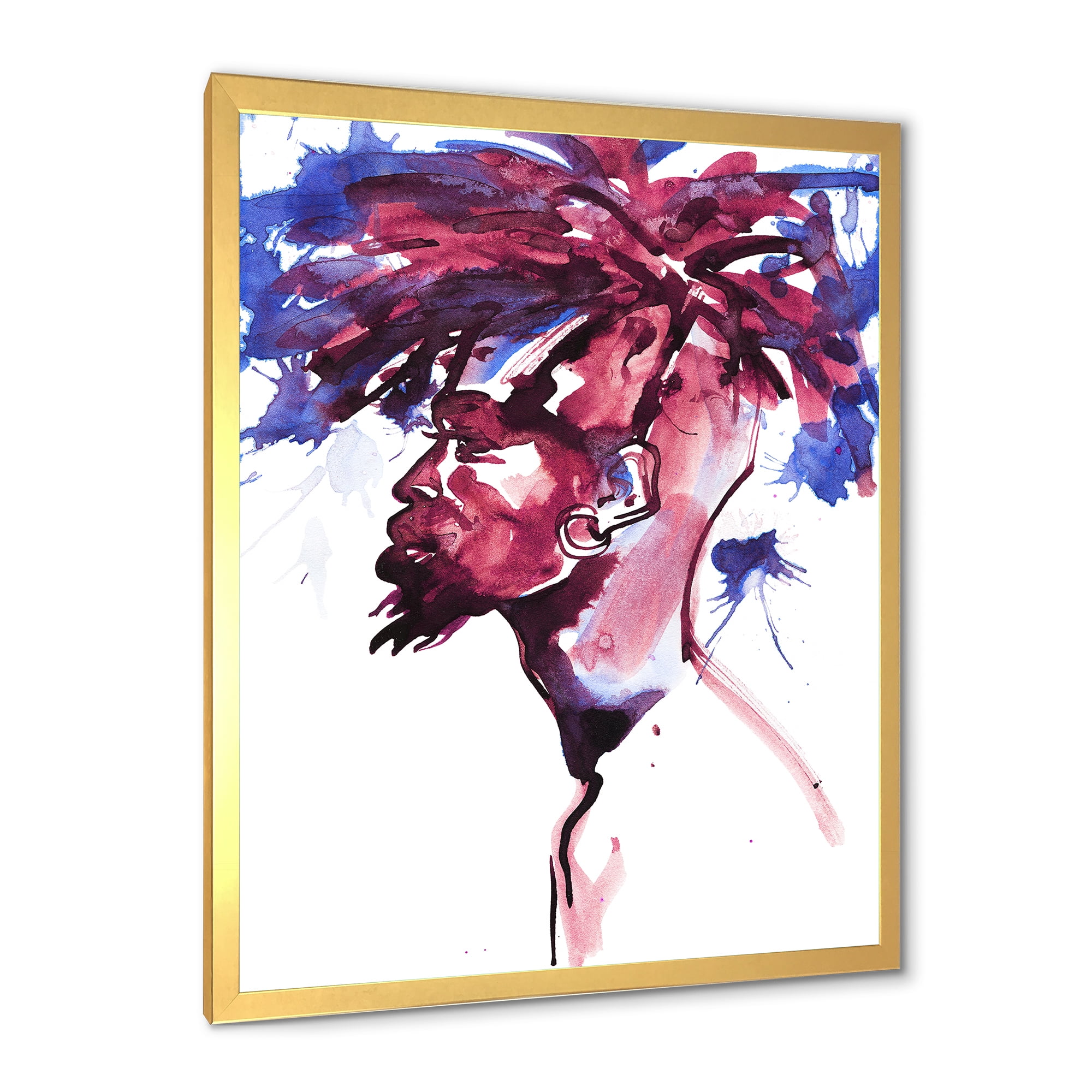Designart 'Fashion Portrait of Handsome African Man' Modern Framed Art Print
