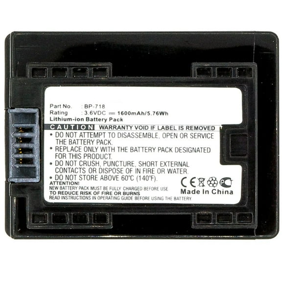 Batteries N Accessories BNA-WB-L8831 Digital Camera Battery - Li-ion, 3.6V, 1600mAh, Ultra High Capacity - Replacement for Canon BP-718 Battery