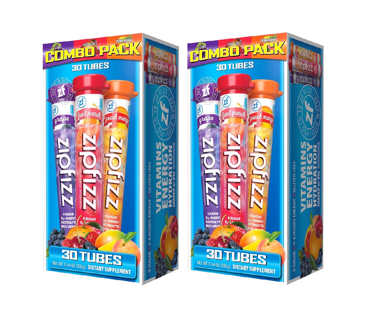 Zipfizz MultiVitamin Energy Hydration Drink Mix, Variety Pack, 30