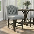thumbnail image 4 of Furniture of America Freiden Tufted Nailhead Fabric Light Gray Counter Height Chairs (Set of 2), 4 of 6