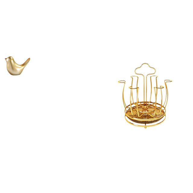 Estatua De Pájaro Dorado, Decoración Moderna Para El Hogar, Escultura De Pájaro, Soporte Giratorio Para Secar Tazas, Organizador De Tazas, Soporte Giratorio De 360 grados Para Sala De