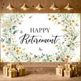 thumbnail image 4 of Gold Border Happy Retirement Banner Green Floral Retirement Party Banner Blue Gold Confetti Watercolor Celebration Banner for Retirement Party Indoor Event Photo Shoot, 4 of 9