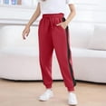 thumbnail image 3 of Cethrio Boys Athletic Sweatpants, Casual Elastic Waist Drawstring Cotton Joggers with Pockets Wine Size 10-12, 3 of 4