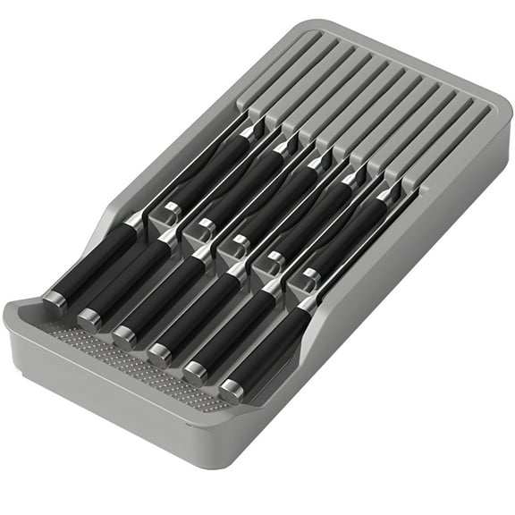 In-drawer Cutter Block, Cutter Organizer Drawer Insert, Expandable Kitchenware Storage Holder for Cupboard Drawer