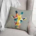 thumbnail image 3 of Creative Products Colorful Giraffe on Gray 18x18 Indoor / Outdoor Pillow, 3 of 3