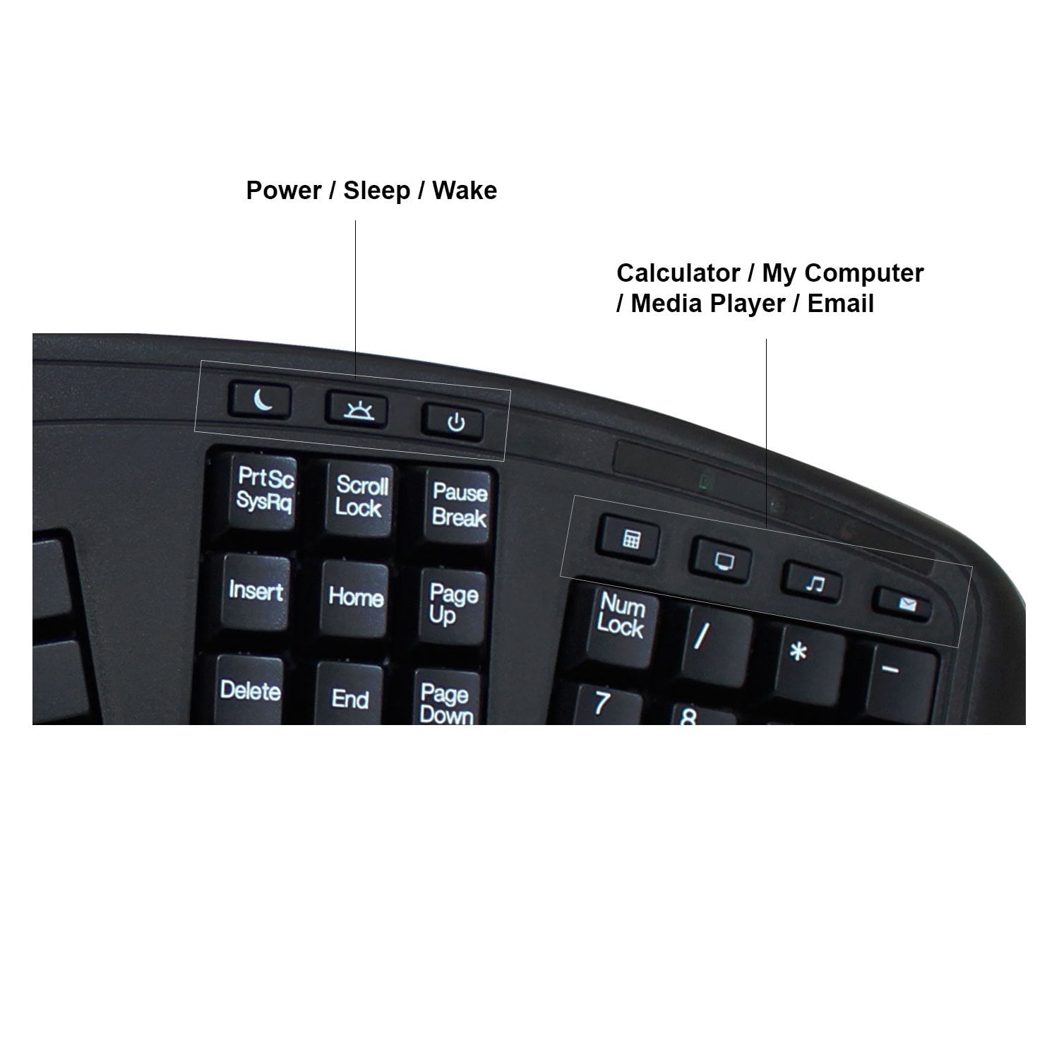 Adesso AKB-450UB Ergonomic Touchpad Keyboard Wired USB Split Key Design Built in Palm Rest 104 Keys 20 Internet Multimedia Hotkeys Quiet Membrane Switches for Windows PC Computer Black