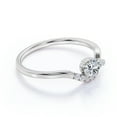 thumbnail image 3 of JeenMata Anillo de Compromiso Exclusivo con Pavé de Diamantes en Forma de Pera de 0,35 Uds en Oro Blanco de 10 K, 3 of 6