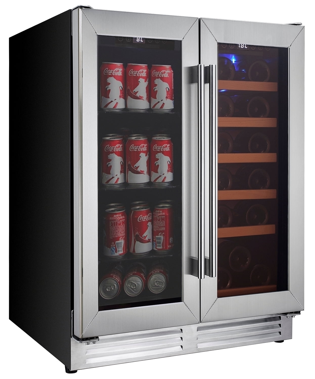 Koolatron Elite Series Dual Zone Built In Wine Cooler Beverage Fridge With Digital Temperature Controls Walmart Com Walmart Com