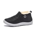 thumbnail image 5 of Botas de nieve para mujer, cálidas, de invierno, con forro polar, cortas, de algodón, planas y gruesas, impermeables y antideslizantes, 5 of 5