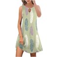 thumbnail image 1 of Mefallenssiah Femmes Robe Sans Manches Col Rond Femmes Mode Imprimé Décontracté Col Rond Sans Manches Robe Longue, 1 of 4