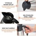 thumbnail image 2 of 68oz Thermal Coffee Carafe Airpot Insulated Coffee Urn,2 Pcs Stainless Steel Vacuum Coffee Pot Flask Double Walled Insulated Beverage Dispenser for Hot Water Tea Coffee,Keep 12 H Hot,24 H Cold, 2 of 5