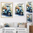 thumbnail image 4 of Designart "Coastal Cruiser Blue Scooter Adventure II" Scooter Wall Art Living Room, 4 of 5