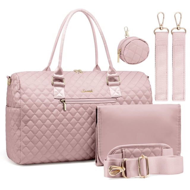 Bolsa para pañales LOVEVOOK con funda para chupetes y cambiador
