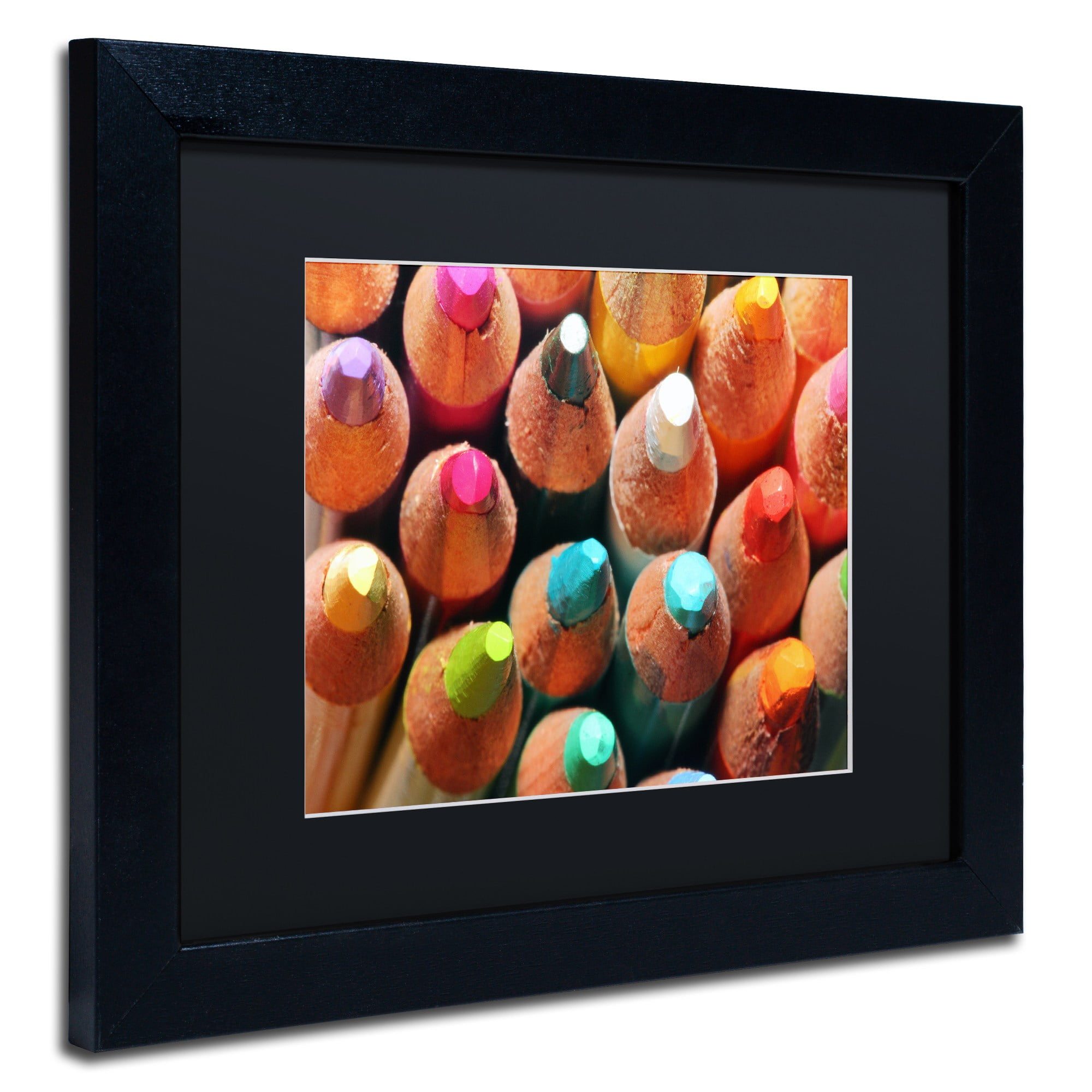 Trademark Fine Art "Pencils" Canvas Art by Jason Shaffer, Black Matte, Black Frame
