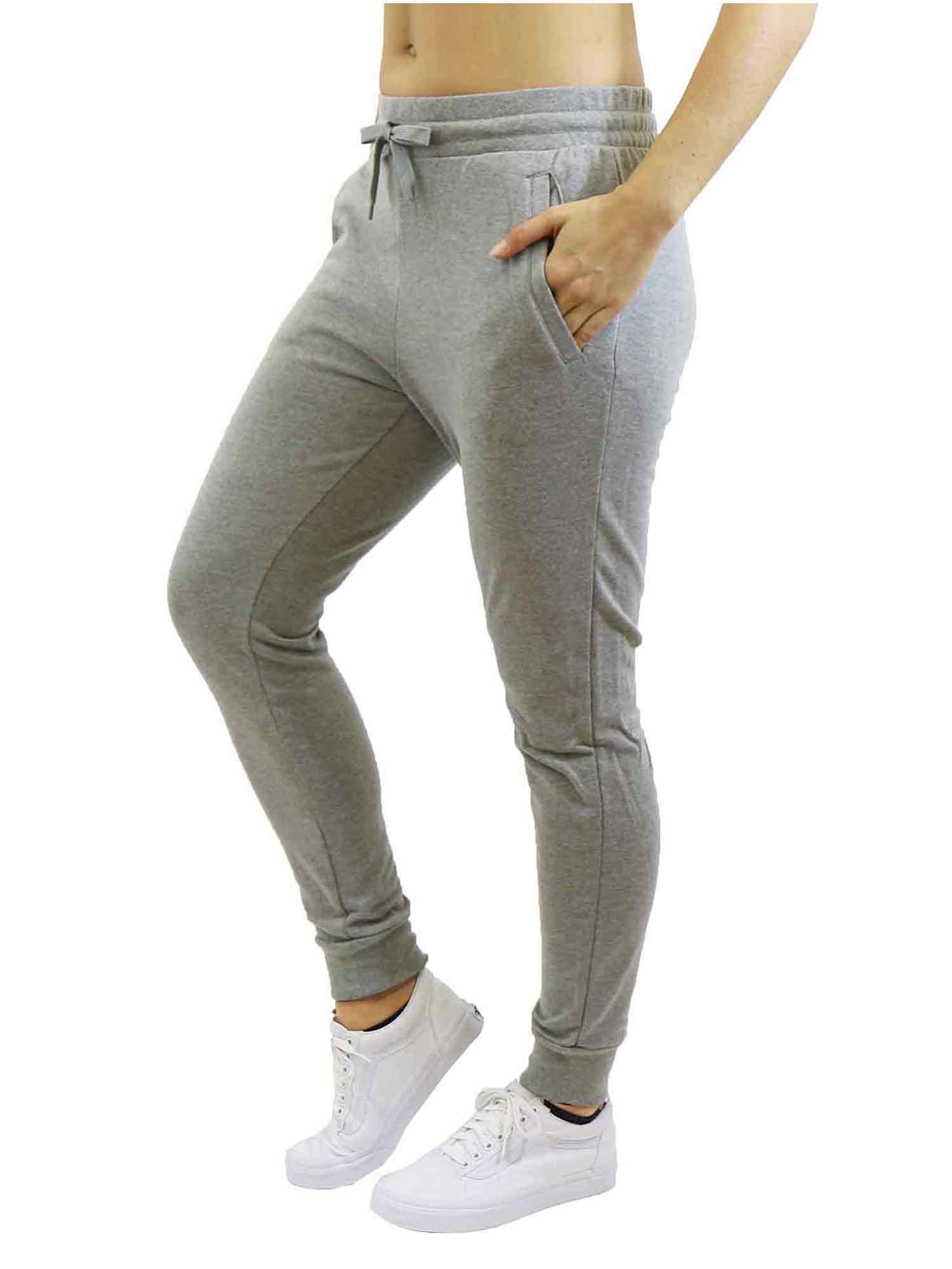 GBH Womens Fleece Jogger Sweatpants with Zipper Pockets - SLIM FIT ...