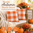 thumbnail image 3 of Fall Pillow Covers Buffalo Check Plaid Throw Pillow Covers Farmhouse Decorative Square Pillow Cover Case Cushion Pillowcase 18x18 inches for Home Decor Sofa Orange and White 4PCS, 3 of 7