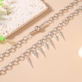 thumbnail image 4 of LICEWO 2Pcs Alloy Gothic Rivet Necklaces for Women Men Hip Hop Punk Clavicle Chain, 4 of 8