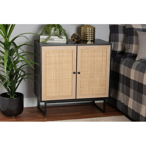 Wholesale Interiors Declan Mid-Century Modern Espresso Brown Accent Cabinet 31.5W x 15.7D x 31.5H in