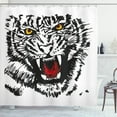 thumbnail image 1 of Ambesonne Tiger Shower Curtain, Angry Feline Vivid Eyes, 69"Wx70"L, Black Red Yellow, 1 of 3
