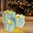 thumbnail image 5 of Todaioua Christmas Lighted Gift Boxes: Set of 3 Illuminated Present Christmas Decorations for Indoor Xmas Tree Outdoor Yard Holiday, Battery Operated Gift Boxes with Lights(Without Battery), 5 of 7