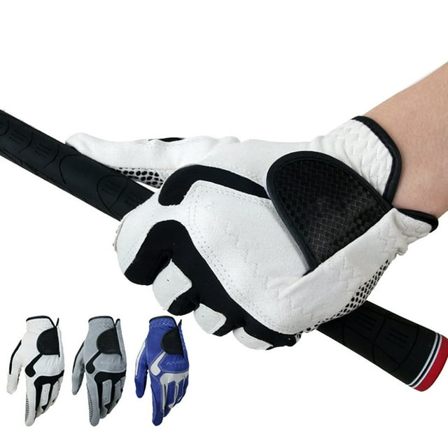 Single Men Left Hand Golf Glove Training Training Practice Exercise Practice Sticky Mitt Comfortable Beginner Professional Protector Portable Outdoor Blue