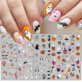 thumbnail image 1 of 5pcs/set, Halloween Nail Art Sticker Set - Pumpkin, Snake, Ghost, Bat, and Skeleton Decals for Spooky Nail Decoration, 1 of 5