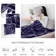 thumbnail image 4 of Abstract Style Throw Flannel Blanket 50x60In Blue Modern Simple Character Line Super Soft Cozy Bed Blanket, Lightweight Plush Fuzzy Bed Throw for Bedroom Sofa Couch Living Room, 4 of 4
