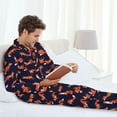 thumbnail image 4 of Wukai Foxes In Different Poses Men's Long-Sleeve Pajama Set - Comfortable Sleepwear with Button-Down Shirt and Pants-Large, 4 of 6