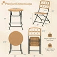 thumbnail image 3 of Costway 3 PCS Patio Bistro Set with Wicker Seat & Tabletop for Backyard, Garden, Balcony, 3 of 10