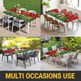 thumbnail image 5 of Red Christmas Tree Table Cloths for 3 Foot Rectangle Tables, Green Xmas Tree Snowflake Stars Winter Patio Waterproof Elastic Fitted Tablecloths, Washable Rectangular Table Cover for Camping, 5 of 8