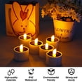thumbnail image 4 of 6Pcs Solar Tea Light IP42 Waterproof Solar Candle Light Flameless LED Candle Lamp Decorative Flickering Prop Lamp Cute Electric Ambient Light for Home Garden Party Wedding, 4 of 11
