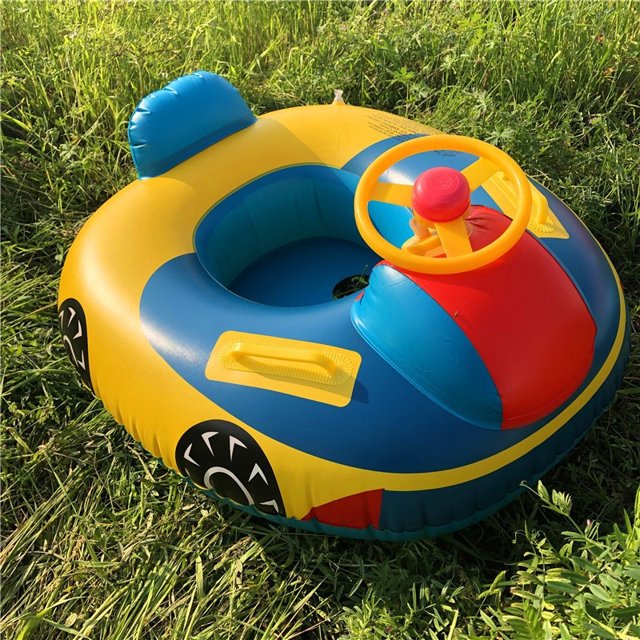 Barco a motor engrosado (apto para menos de 30 kg) Anillo de natación para bebé para coche, Asiento de piscina con sombrilla, Anillo de natación flotante Boya para bebé para piscina, Anillo de natació
