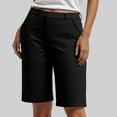 thumbnail image 2 of vigerkar Bermuda Shorts for Women Trendy 2025 Casual Summer High Waisted Chino Shorts Straight Leg Hiking Vacation Outfits Black, XXL, 2 of 7