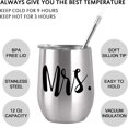 thumbnail image 3 of Mr and Mrs Wine Tumbler Bridal Shower Idea for Bride and Groom, 12 Oz Mr Mrs Stainless Steel Insulated Tumblers Wedding Idea for Newlyweds Couple His and Her Engagement Honeymoon, Set of 2, 3 of 6