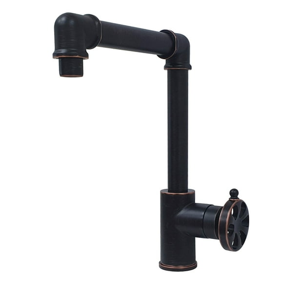 Kingston Brass KS144RXNB Belknap One-Handle Single-Hole Bathroom Faucet with Push Pop-Up Drain, Naples Bronze