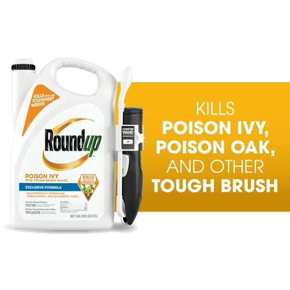 Roundup Poison Ivy Plus Tough Brush Killerâ‚‚ with Comfort Wand, Visible Results in Hours, 1 gal.