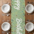thumbnail image 6 of Happy Birthday Table Runner - 36 Inch Long, Kitchen Dining Table Runner Dresser Scarves, Sage Green Modern Abstract Art Farmhouse Decor for Coffee Tables Wedding Party Banquet, 6 of 8