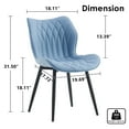 thumbnail image 2 of YOUNIKE Upholstered Dining Chairs Set of 2, Faux Leather Kitchen Chairs, Modern Side Chairs, Wide Curved Back, Metal Legs, Blue, 2 of 15