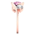 thumbnail image 3 of Three-Stone Engagement Ring for Women - 3.5ct Simulated Pink Diamond in 14K Rose Gold Promise Ring, 3 of 6