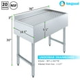 thumbnail image 3 of AmGood  36 in. x 18 in.Stainless Steel Underbar Drainboard | NSF, 3 of 7