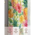 thumbnail image 6 of Pineapple Lemon Sheer Curtains 2 Panels Set Watercolor Summer Fruits Floral Green Plaid Sheer Window Curtains Light Filtering Rod Pocket Voile Drapes for Bedroom Living Room 52"x63", 6 of 9