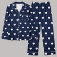 thumbnail image 3 of ShomPort Valentines Day Pajamas Women Long Sleeve Button Down Shirt and Pants Sleepwear Lounge Set 2 Piece, 3 of 5