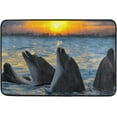 thumbnail image 5 of Dreamtimes Shower Curtain and Rug Set, The Bottle Nosed Dolphins Under Sunset Polyester Waterproof Bath Curtain and Mat for Bathroom with Hooks, 72" x 72", 5 of 6