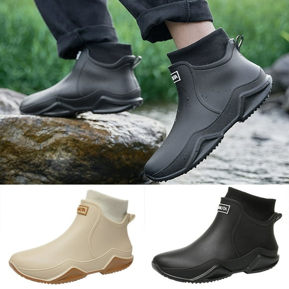 Rain Boots Couples Suede Solid Color Pointed Boots Casual Temperament Boots Womens Rubber Boots White 39