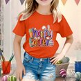thumbnail image 2 of Easter Graphic Tee for Girls Cute Round Neck Short Sleeve Casual Summer T-Shirt Size:10-11 Years, 2 of 4