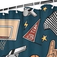 thumbnail image 3 of Blue Basketball Related Items Pattern Shower Curtain 84"x72" ,Bathroom Decorative Shower Curtains Set with 12 Hooks,Modern Waterproof Washable Shower Curtain, 3 of 6